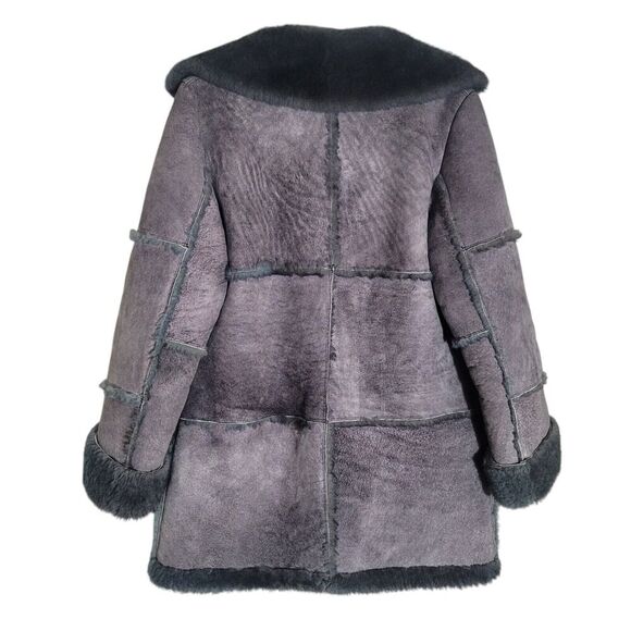 Sportsman Mfg Sheepskin Penny Lane Coat Women's Size 12 Gray Heavy Warm Vintage - Picture 2 of 12
